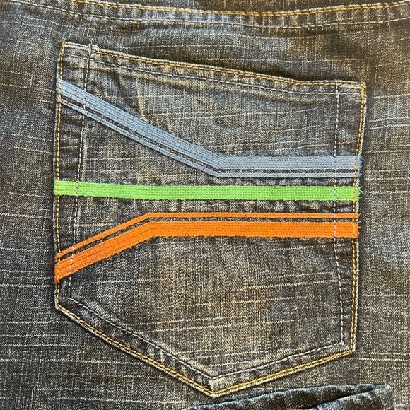 VINTAGE Rocawear Jeans Baggy Denim Blue Dark Wash Embroidered Hip Hop Mens 38x33 - Picture 3 of 11